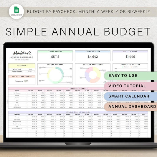 Annual Budget Spreadsheet - YourSheetMate